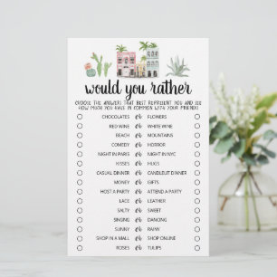Jogo editável Festa de Amigos 'Would You Rather'