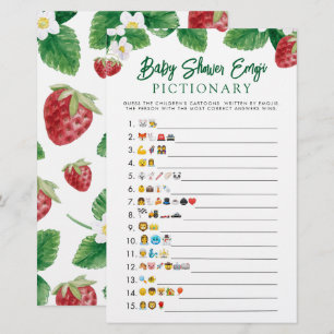 Jogo Emoji do Chá de fraldas Strawberry