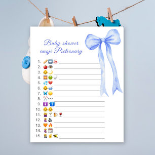 jogo emoji Pictionary chá de fraldas azul