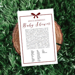 Jogo Encontrar Chá de fraldas Vermelho Encantador