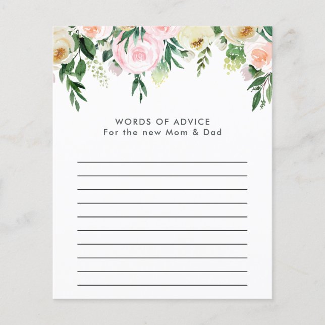 jogo floral com aquarela chá de fraldas (Frente)