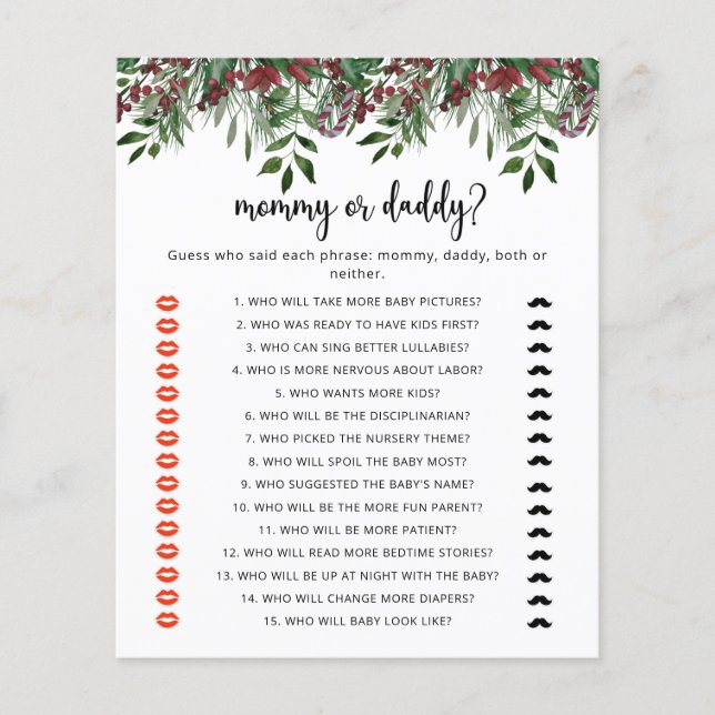 Jogo mamãe verde ou chá de fraldas (Frente)