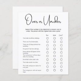 Jogo Minimalista Sobre ou Sob Chá de panela