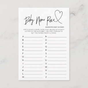Jogo moderno da raça do nome do bebê do cartão do