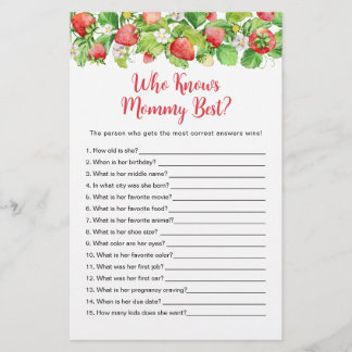 Jogo Morango Quem Conhece Melhor a Mamãe