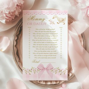 Jogo para Chá de Bebê Rosa Silly Goose Mamãe ou Pa