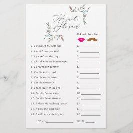 Jogo para Chá de Noiva de Inverno com Vegetação Rú