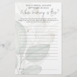 Jogo para Chá de Noiva: De Quem é a Memória Folhag