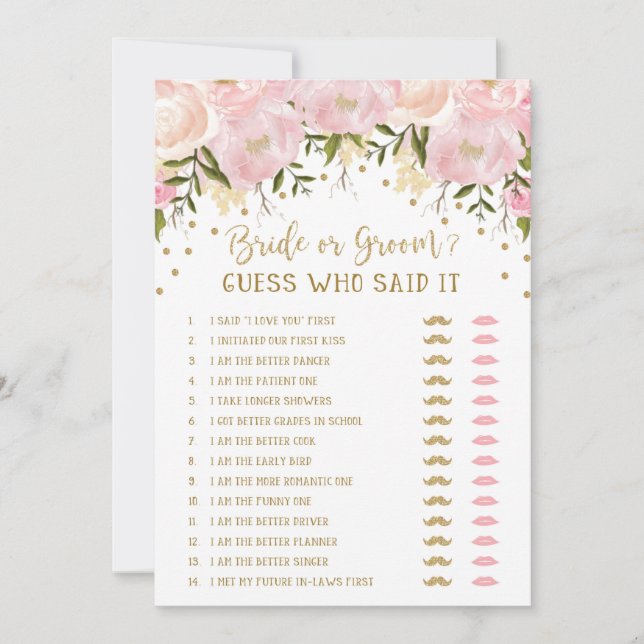 Jogo para Chá de Noiva e Noivo 'Ele Disse Ela Diss (Frente)