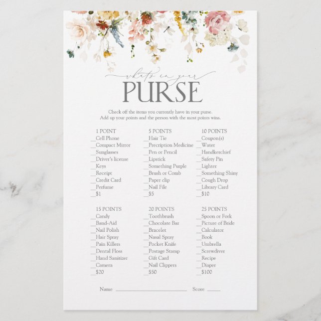 Jogo para Chás de Bebê de Noiva com Flores de Jard (Frente)