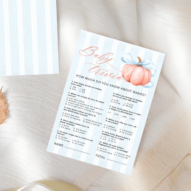 Jogo Pequeno Chá de fraldas de Abóbora Trivia (Criador carregado)