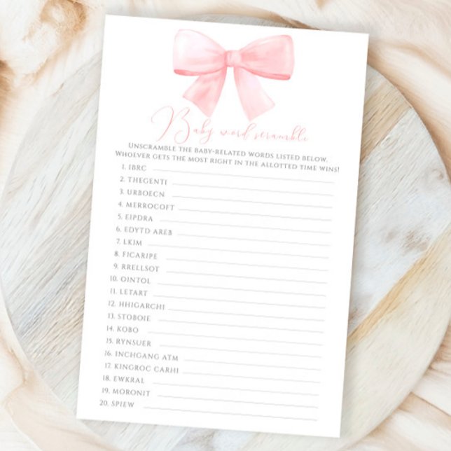 Jogo Pink Blush Pastel Arco Baby Word Scramble (Criador carregado)