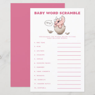 Jogo Pink Dinossaur Baby Word Scramble 