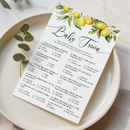 Jogo principal de trivialidades de bebê limão