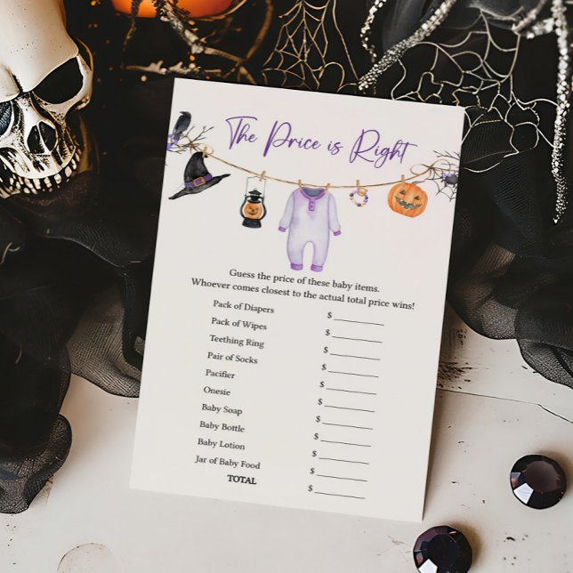 Jogo Purple Little Boo The Price is Right (Halloween Baby Clothes Baby Shower The Price is Right Game)