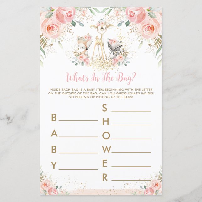 Jogo Qual é o Item na Bolsa Tema Floral Rosa Anima (Frente)