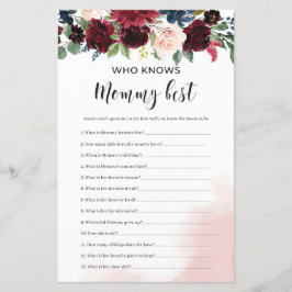 Jogo quem conhece melhor a mamãe floral azul marin