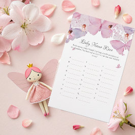 Jogo Race do Nome do Bebê - Chá de fraldas de Fada