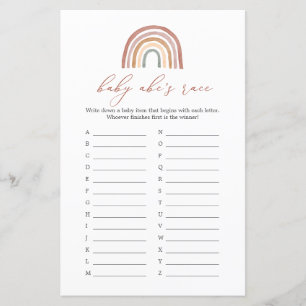 Jogo Race do Rainbow Chá de fraldas Baby ABC
