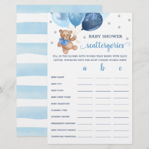 Jogo Scattergories Chá de Bebê Urso Teddy 