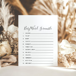 Jogo Simples Minimalista de Palavras de Bebê