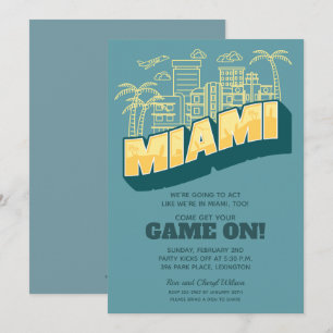 Jogo Skyline De Miami Sobre Convites de festas De 
