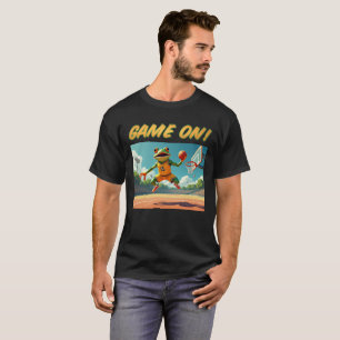 Jogo sobre camiseta preta Sapo de basquete