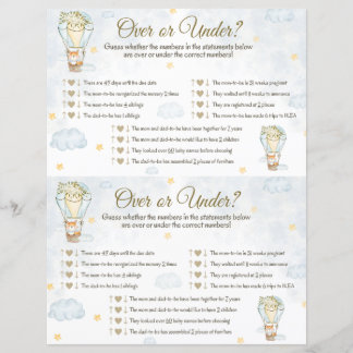 Jogo Sobre Chá de fraldas - Balão de Ar Quente