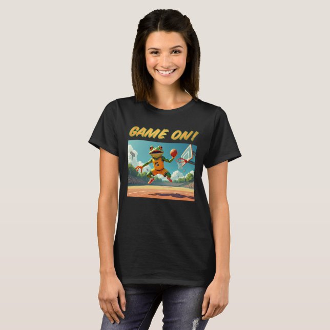 Jogo sobre Sapo de basquete mulheres camiseta pret (Frente Completa)