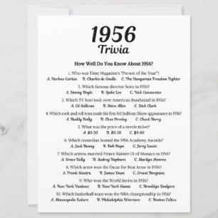 Jogo Trivia 1956 69º jogo de Festa de aniversári