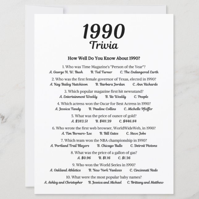 Jogo Trivia 1990 (Frente)