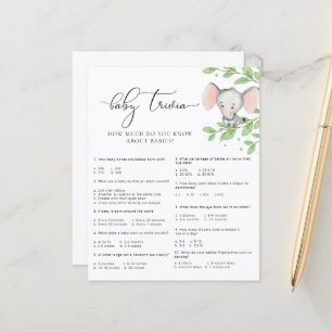 Jogo Trivia Chá de fraldas Elefante Azul