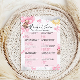 Jogo Trivia do chá de fraldas