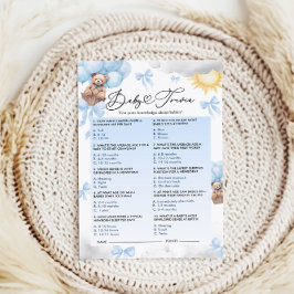 Jogo Trivia do chá de fraldas