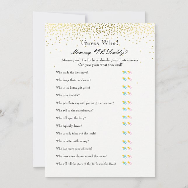 Jogos chás de fraldas - Desejos por Bebê e Adivinh (Frente)