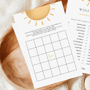 Jogos de Atividade do Bingo do Chá de fraldas Boho