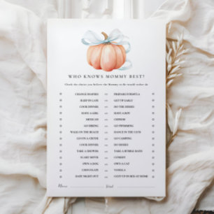 Jogos de Atividade do Chá de fraldas Azul Pumpkin
