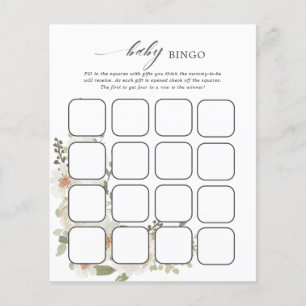 Jogos de Bingo para Chás de Bebê com Florais de Ma