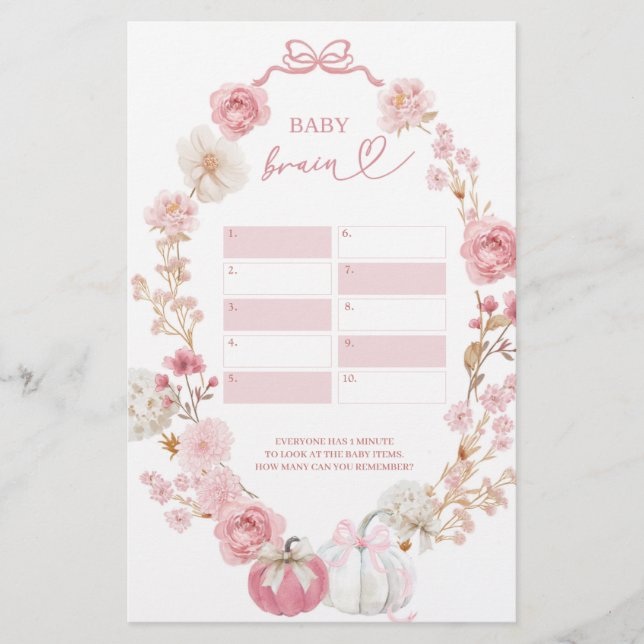 Jogos de Cérebro de Bebê Pequena Abóbora Branca e  (Frente)