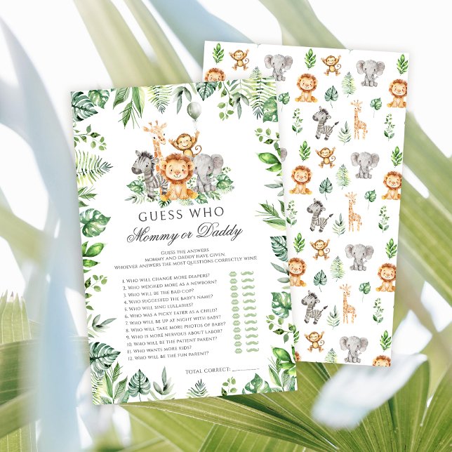 Jogos de chá de fraldas de Animais Safari mamães (Criador carregado)