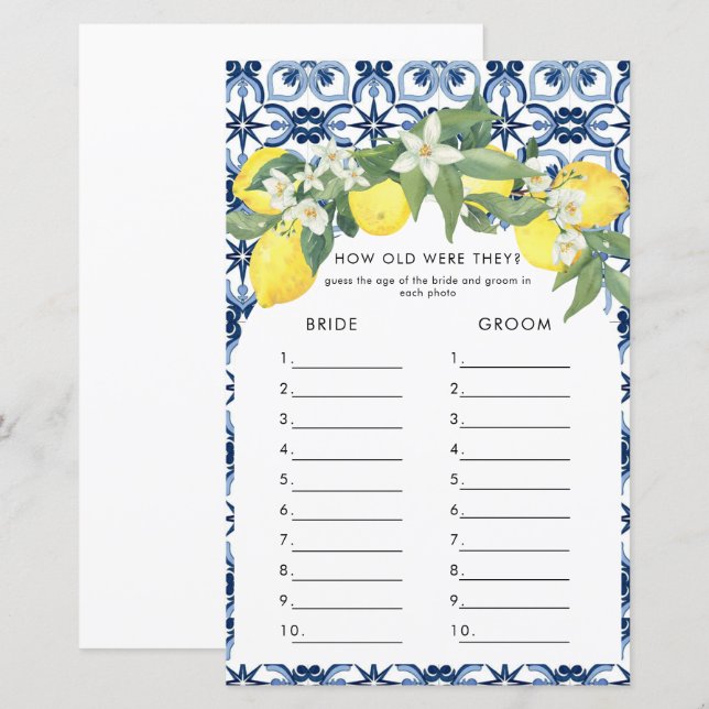 Jogos de Chá de panela Lemon Positano (Frente/Verso)