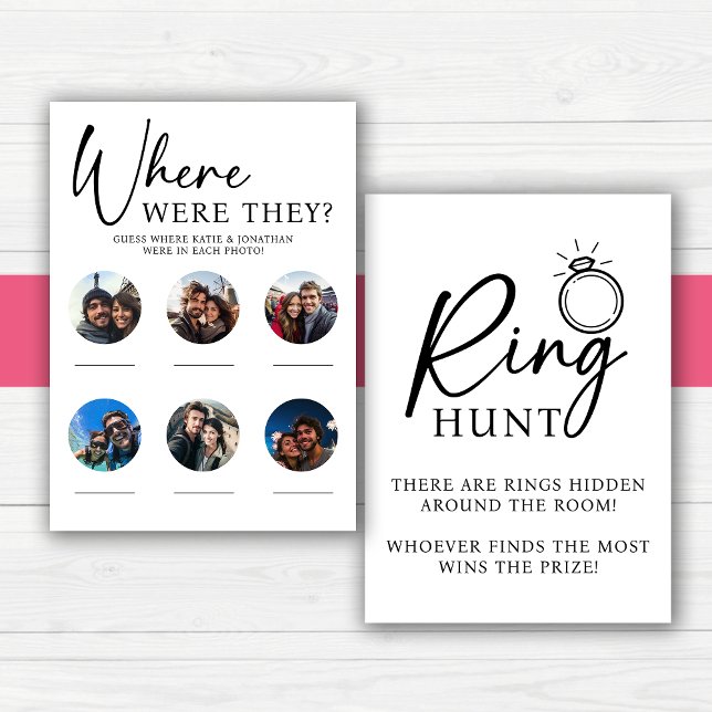 Jogos de chá de panela | Ring Hunt | Jogo fotográf (Bridal Shower Games | Ring Hunt | Photo Games)