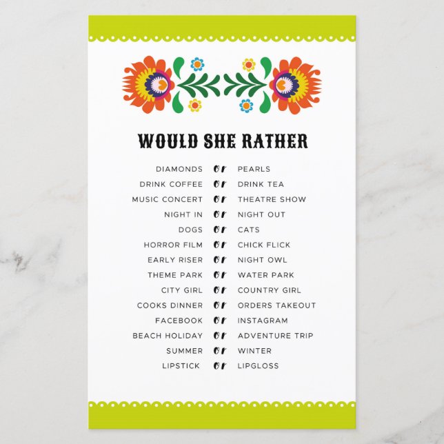 Jogos de Chuveiro de Noiva Ela Preferiria Festa (Frente)