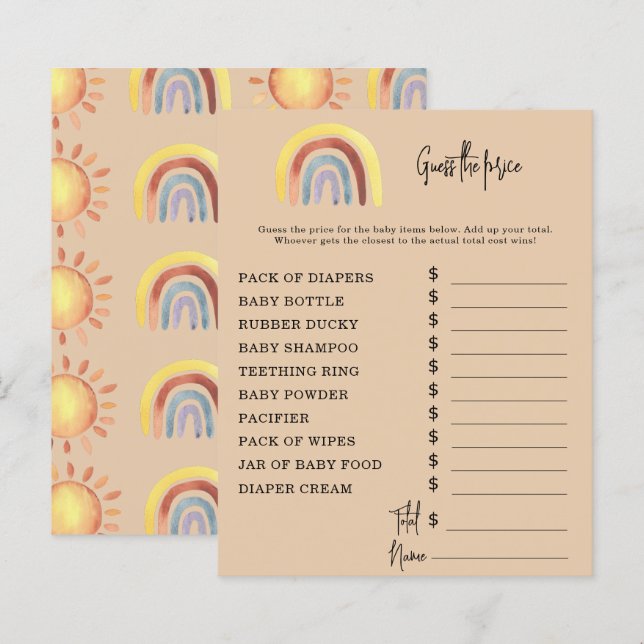Jogos de festa Boho Rainbow Party | Jogo de Adivin (Frente/Verso)
