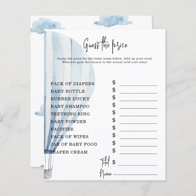 Jogos de festas de balões de ar quente | Jogo de A (Frente/Verso)