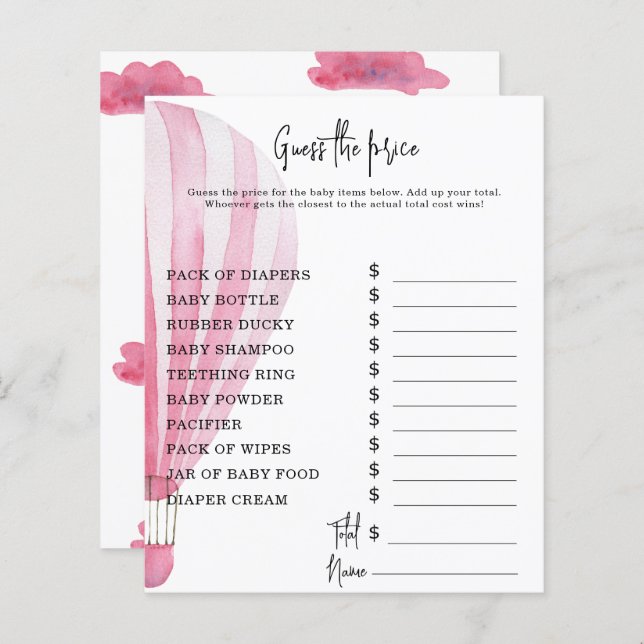 Jogos de festas de balões de ar quente | Jogo de A (Frente/Verso)