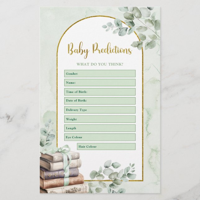 Jogos de previsões para bebês do Greenerence Story (Frente)