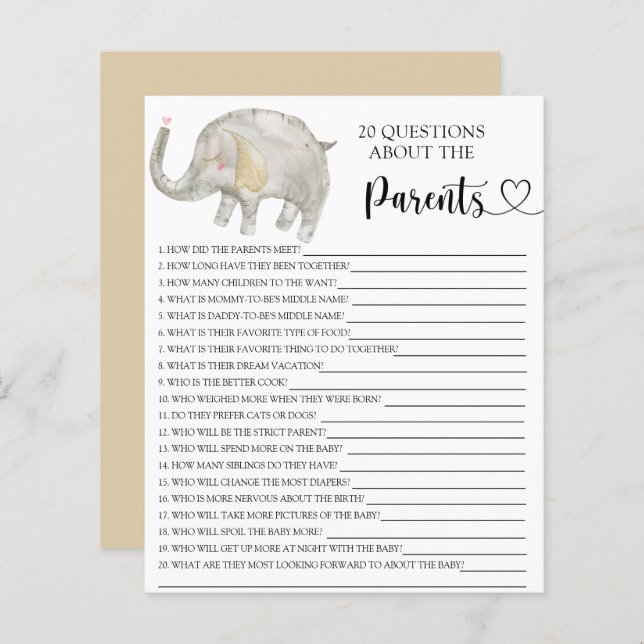 Jogos do Balon Silver Elephant sobre os pais (Frente/Verso)