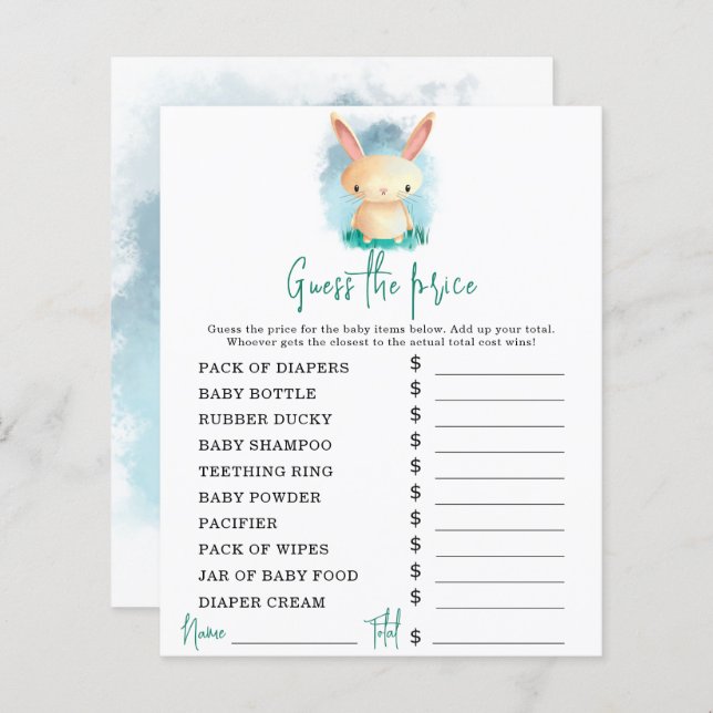 Jogos do Bunny Party | Jogo de Adivinhação de Preç (Frente/Verso)