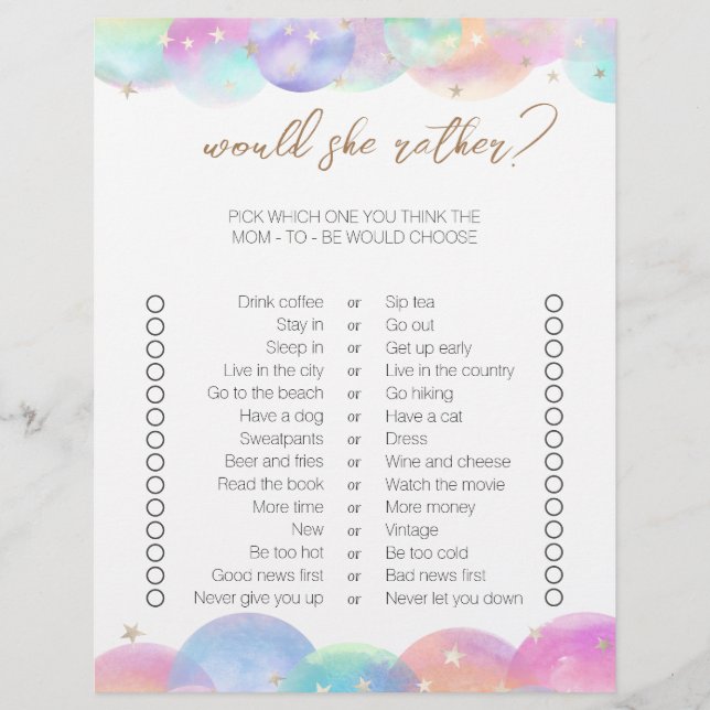 Jogos do Chá de fraldas do Rainbow com dois lados (Frente)